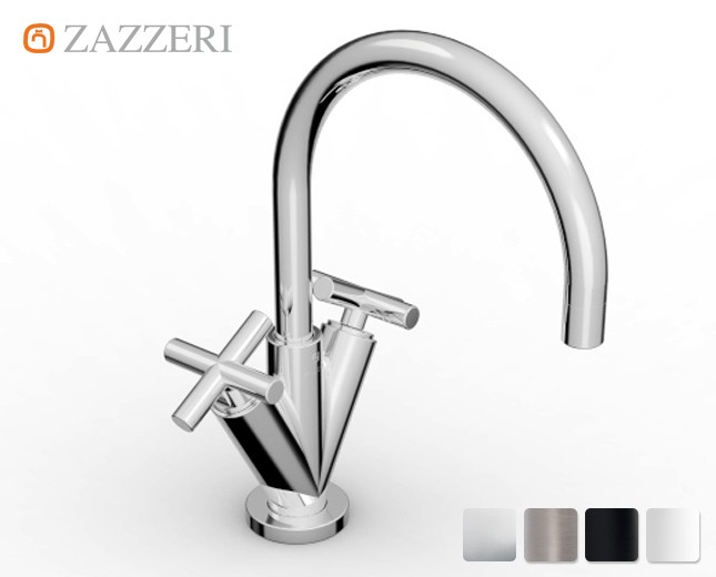 Design Einloch Waschtischarmatur Zazzeri DaDa 2 mit Bogenauslauf
