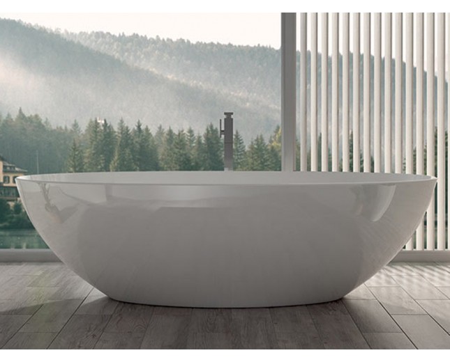Freistehende Design Badewanne aus Mineralguss Cella XL