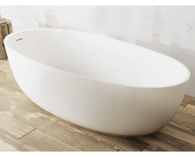 Freistehende Design Badewanne aus Mineralguss Floreana