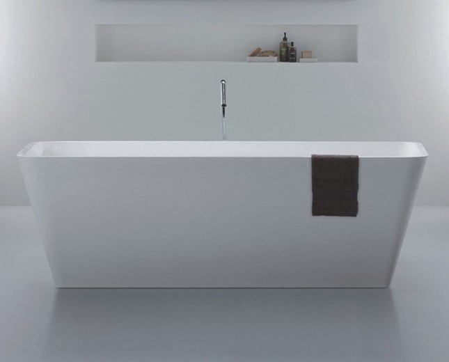 Freistehende Design Badewanne aus Mineralguss Quadrato Large
