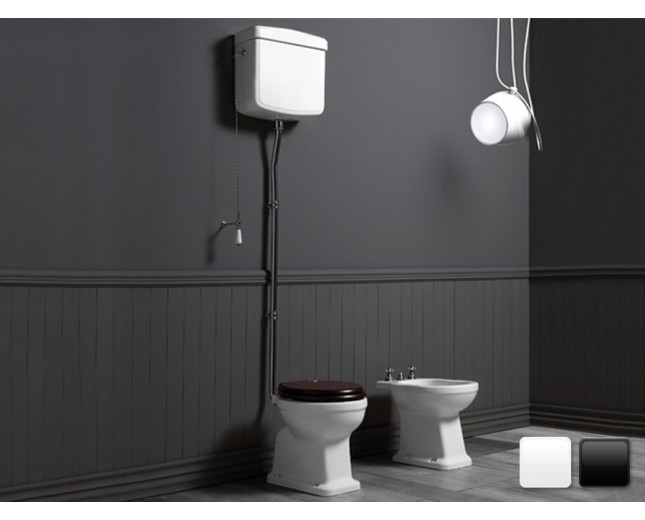 Nostalgie Keramik WC-Becken Legano mit hoch hängendem Spülkasten