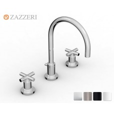 Design Dreiloch Waschtischarmatur Zazzeri DaDa 2 mit Bogenauslauf