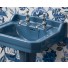 Retro Keramik Waschtisch Edwardian Medium mit Standsäule Alaska Blue